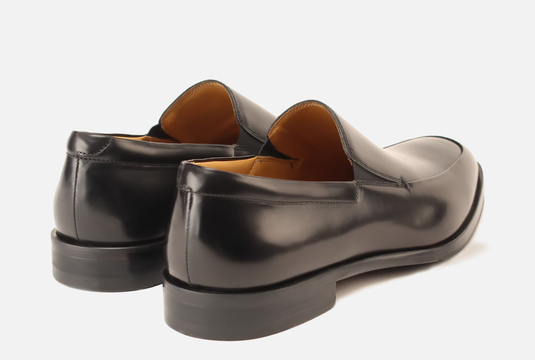 Gordon Rush Brighton Loafer in Black Leather Rear View Pair
