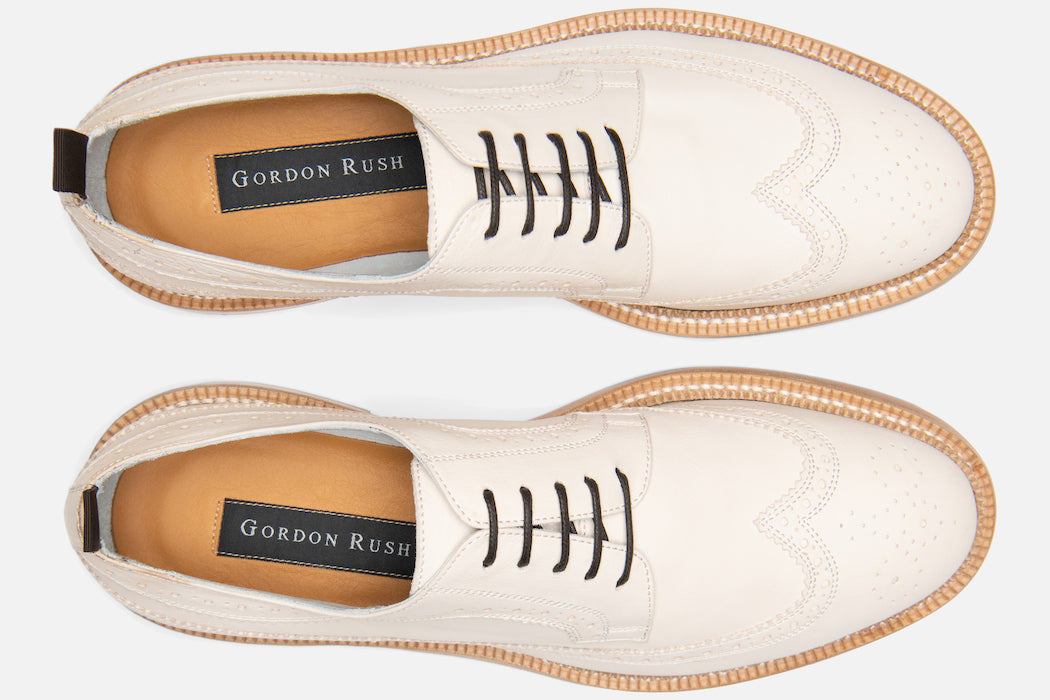 Gordon Rush Bryce Wingtip Shoe in White Top View