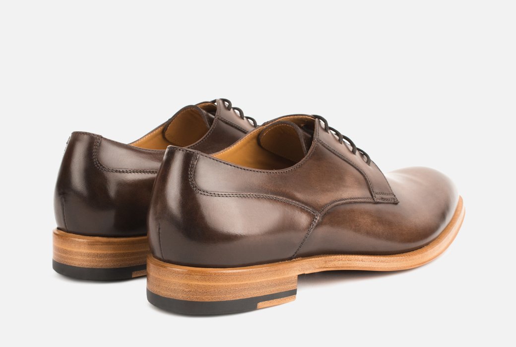 Gordon Rush Devin Derby Shoe Dark Brown Rear View Pair