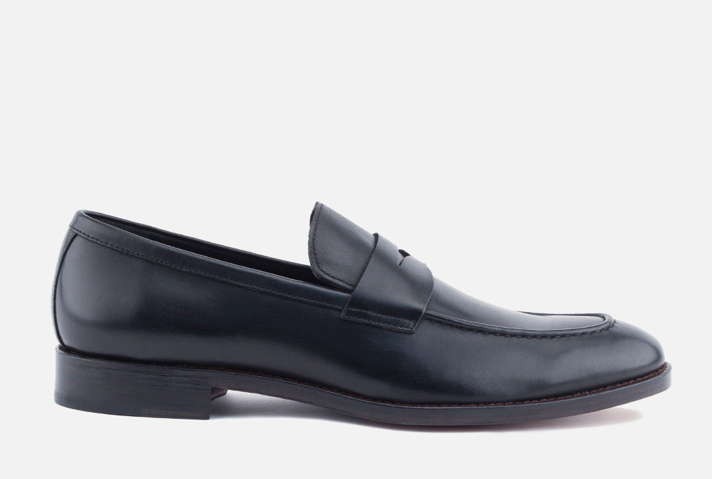Gordon Rush Henderson Penny Loafer Shoe Black Side View