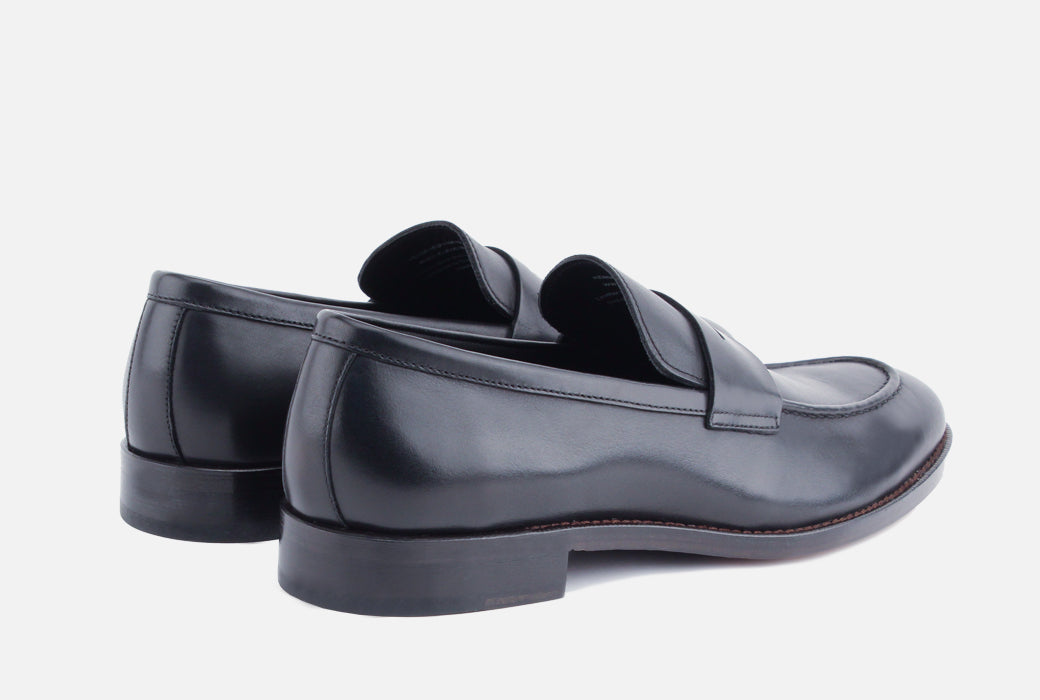 Gordon Rush Henderson Penny Loafer Shoe Black Rear View Pair