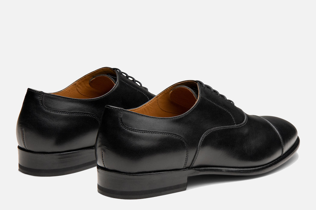 Gordon Rush Jeffrey Cap-Toe Oxford in Black Rear View Pair