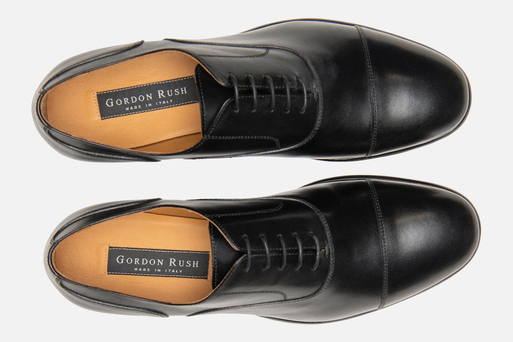 Gordon Rush Jeffrey Cap-Toe Oxford in Black Top View