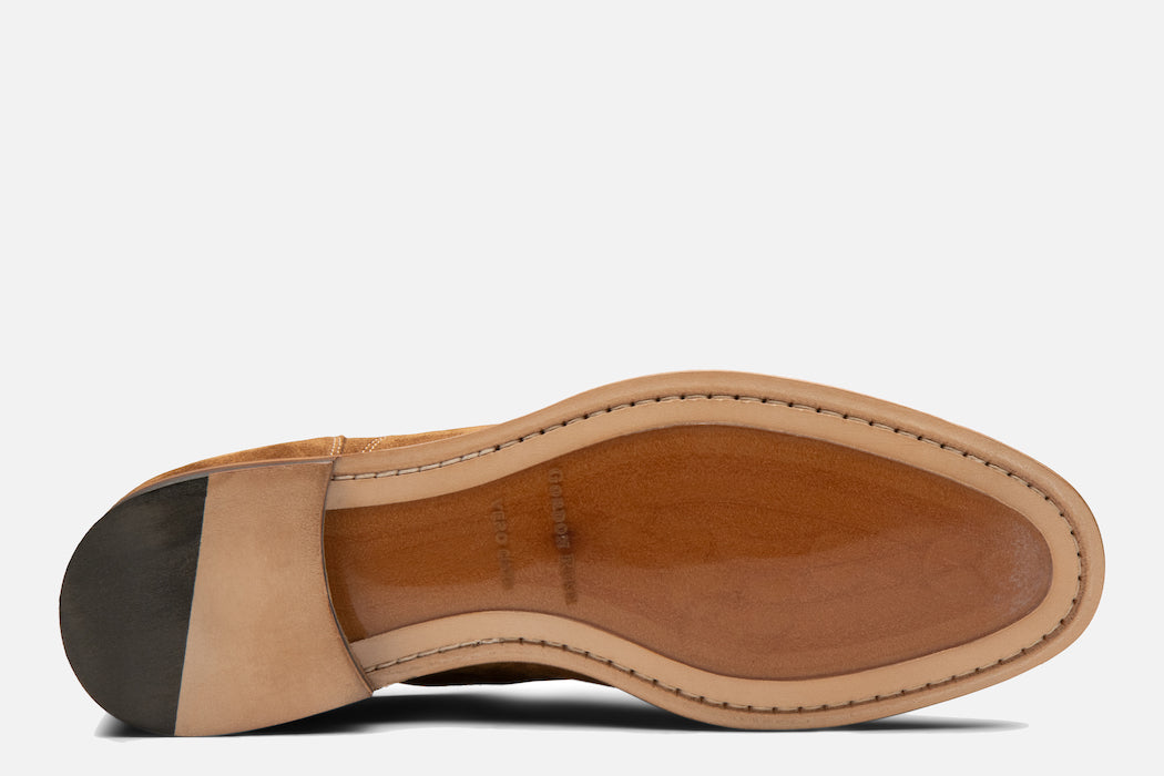 Gordon Rush Jeffrey Cap-Toe Oxford in Camel Suede Bottom View