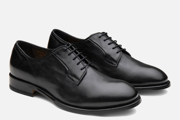 Black Leather Derby Shoes with Brown Sole Trim NWT - RUSH by Gordon Rush Mason 201460 Oxford | Gordon Rush main image 3