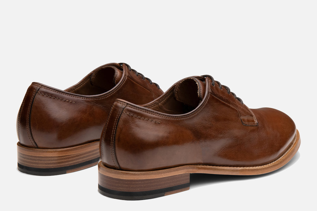Gordon Rush Marcus Derby Shoe in Walnut Rear View Pair