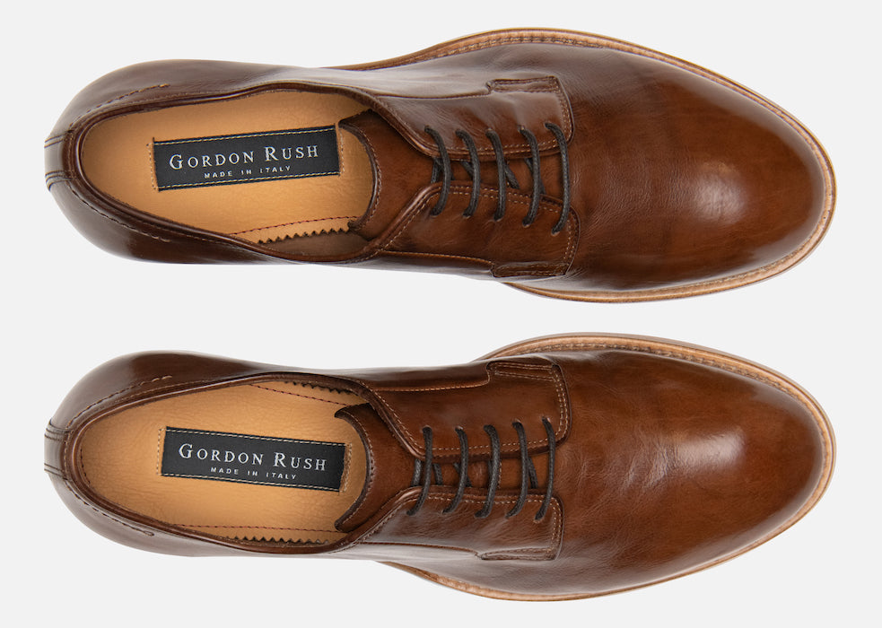 Gordon Rush Marcus Derby Shoe in Walnut Top View