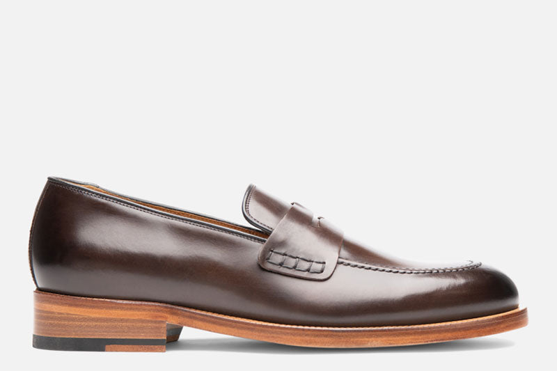 Gordon Rush Nicholas Penny Loafer Shoe Dark Brown Side View