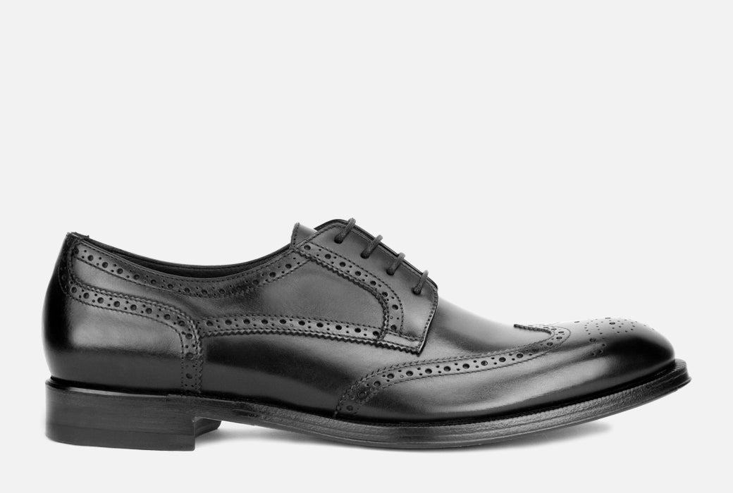 Gordon Rush Percy Wingtip Shoe Black Side View