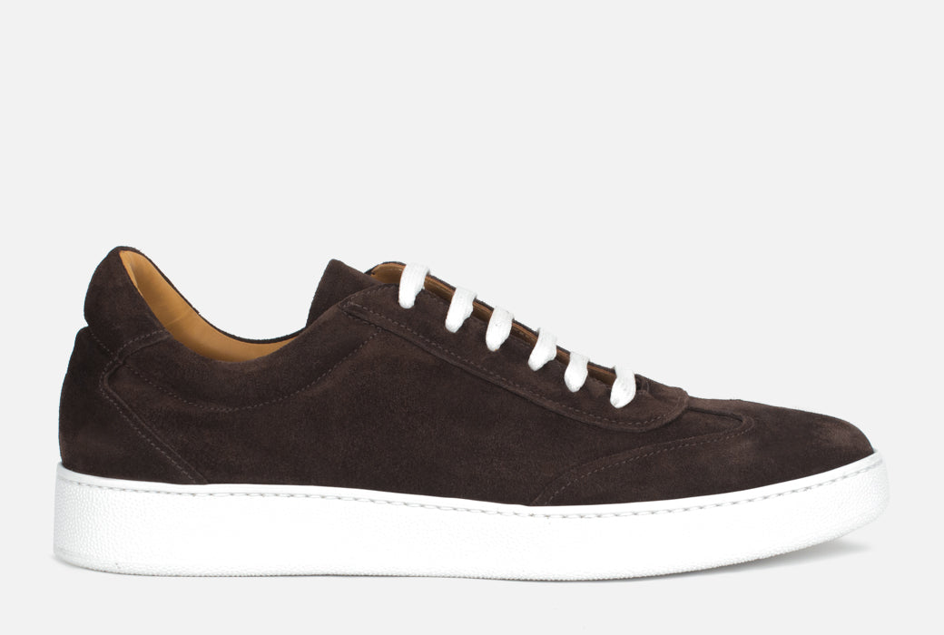 Gordon Rush Tristan Sneaker Shoe Dark Brown Suede Side View
