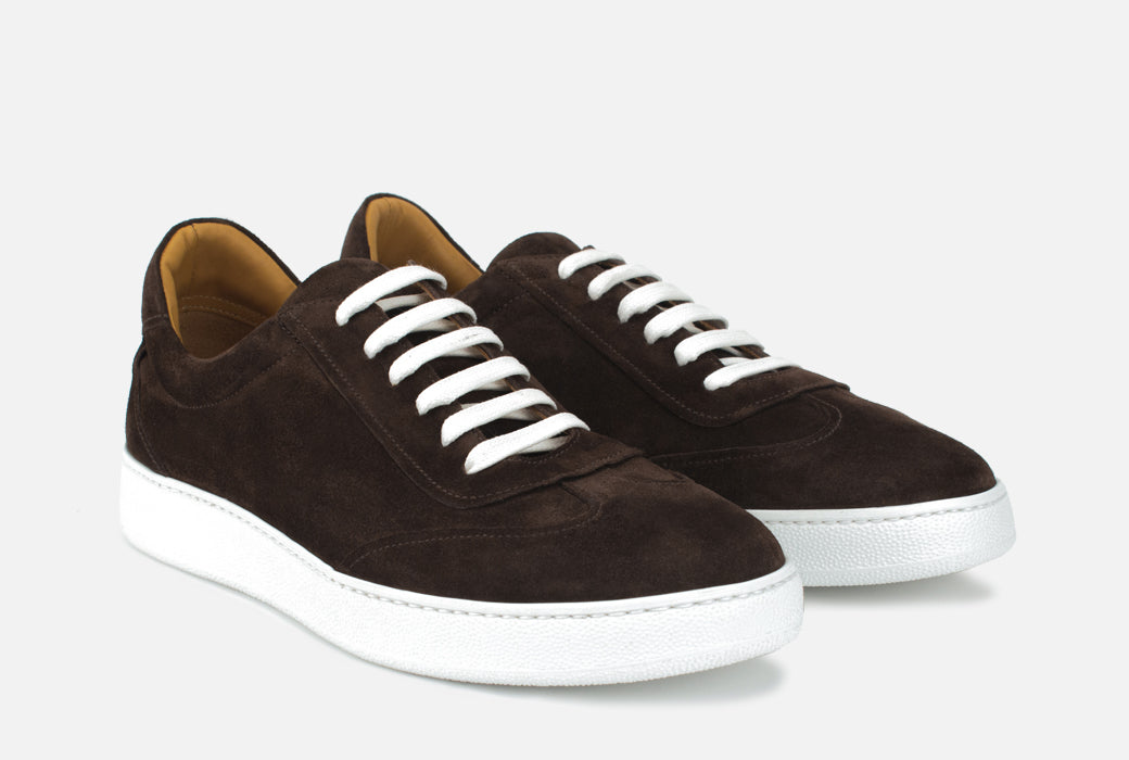 Gordon Rush Tristan Sneaker Shoe Dark Brown Suede Side View Pair