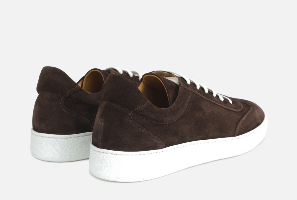 Gordon Rush Tristan Sneaker Shoe Dark Brown Suede Rear View Pair