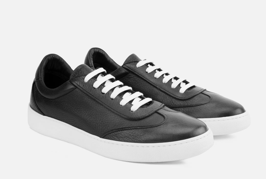 Gordon Rush Tristan Sneaker Shoe Black Leather Side View Pair