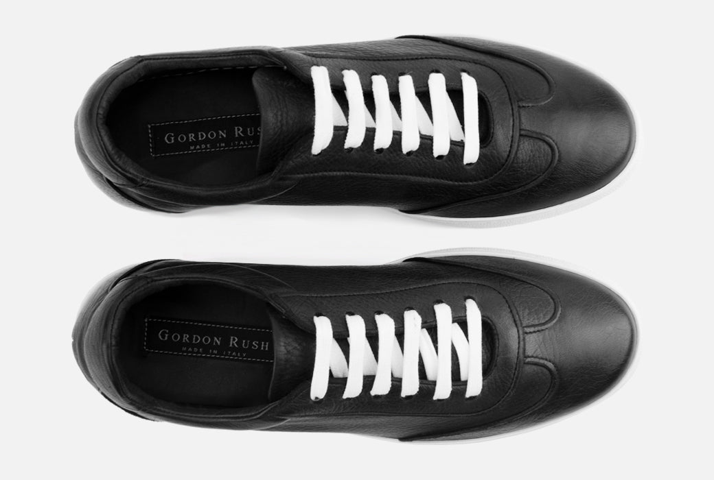 Gordon Rush Tristan Sneaker Shoe Black Leather Top View