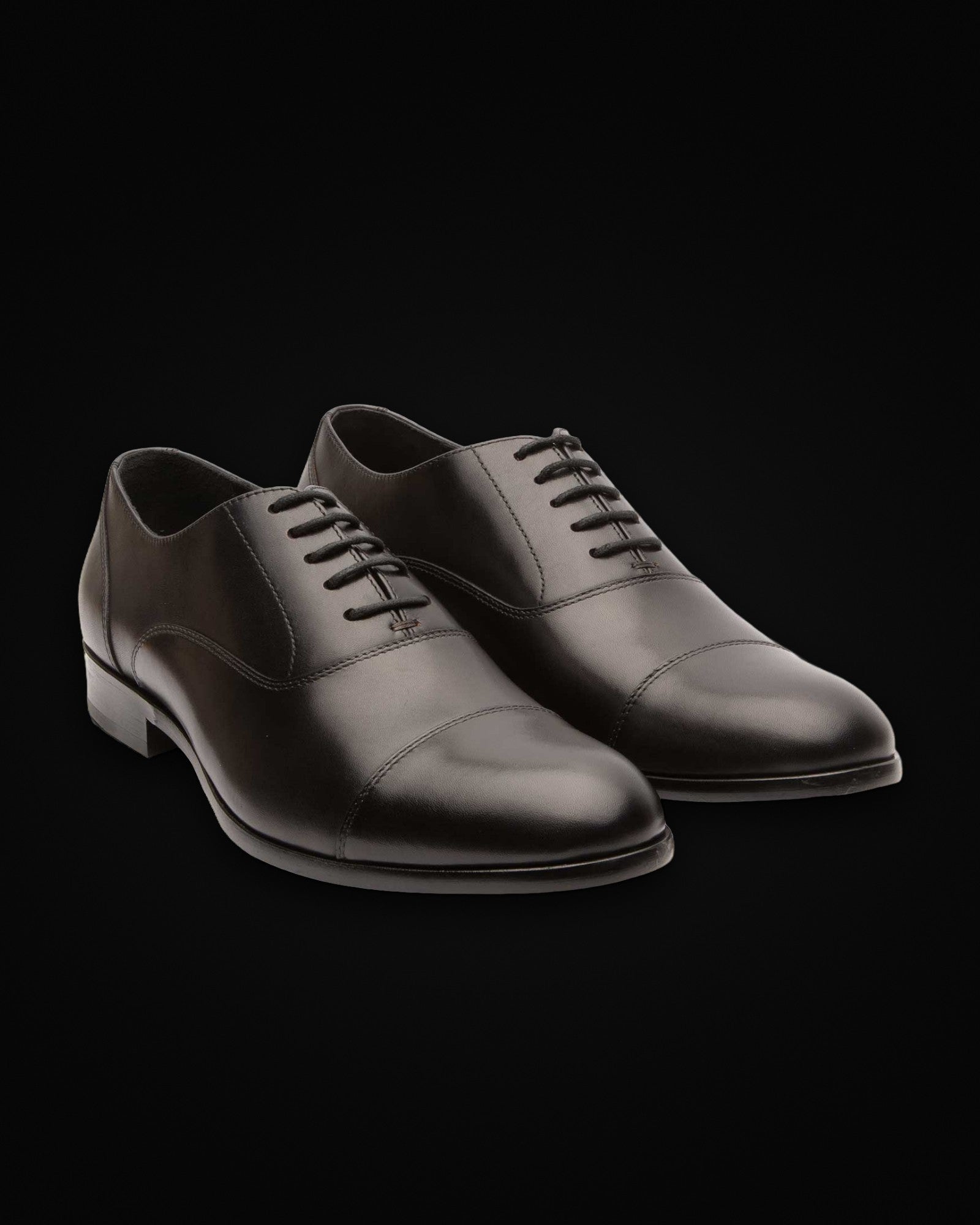 Adams, cap-toe oxford in black, view 2 of 5