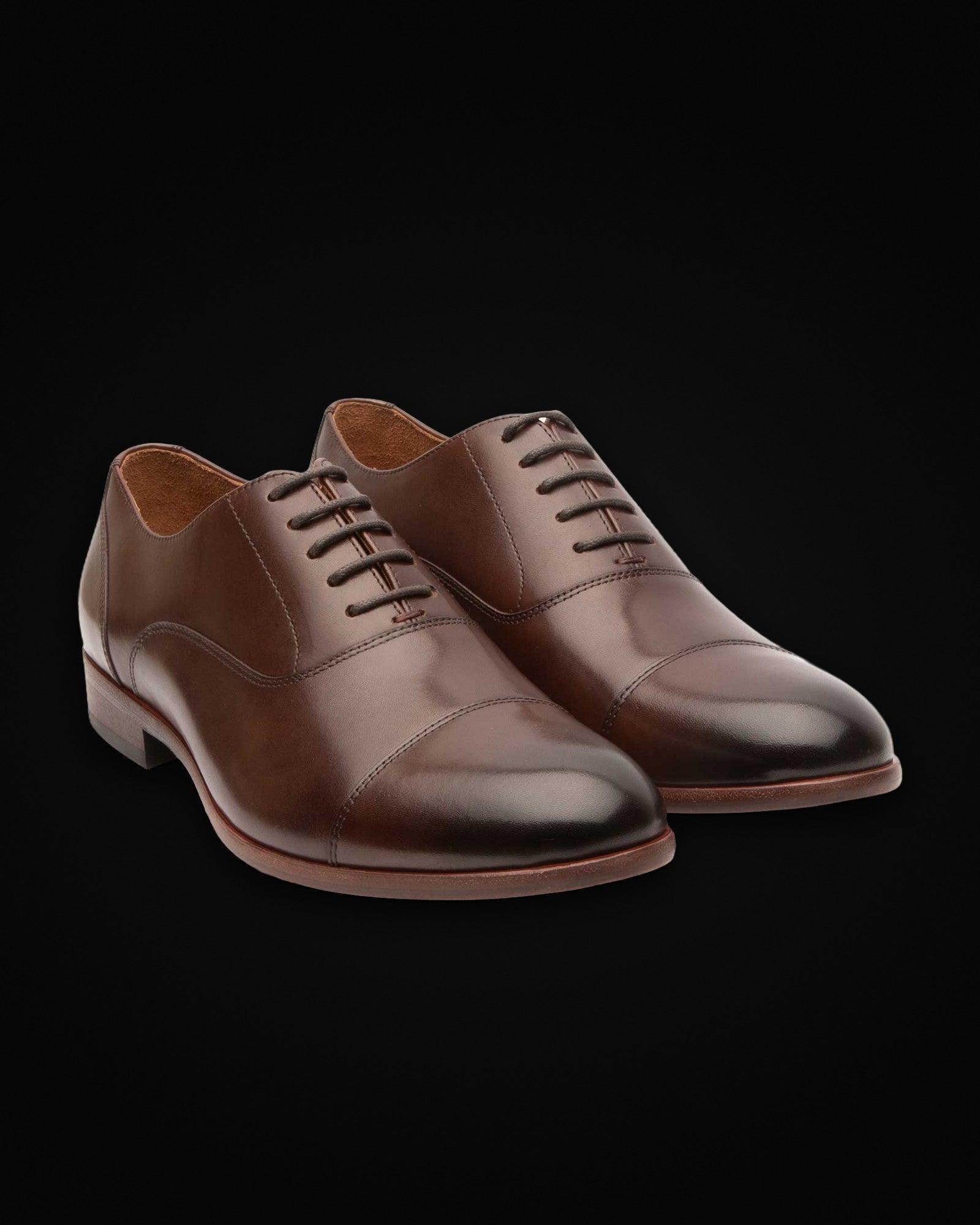 Adams, cap-toe oxford in brown, view 2 of 5