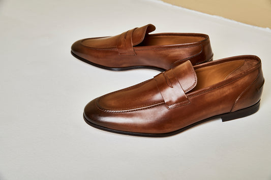 Otis Cognac Leather Penny Loafer 