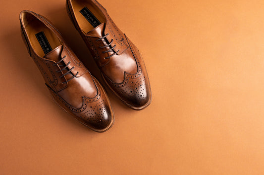 What color shoe goes with a navy suit?