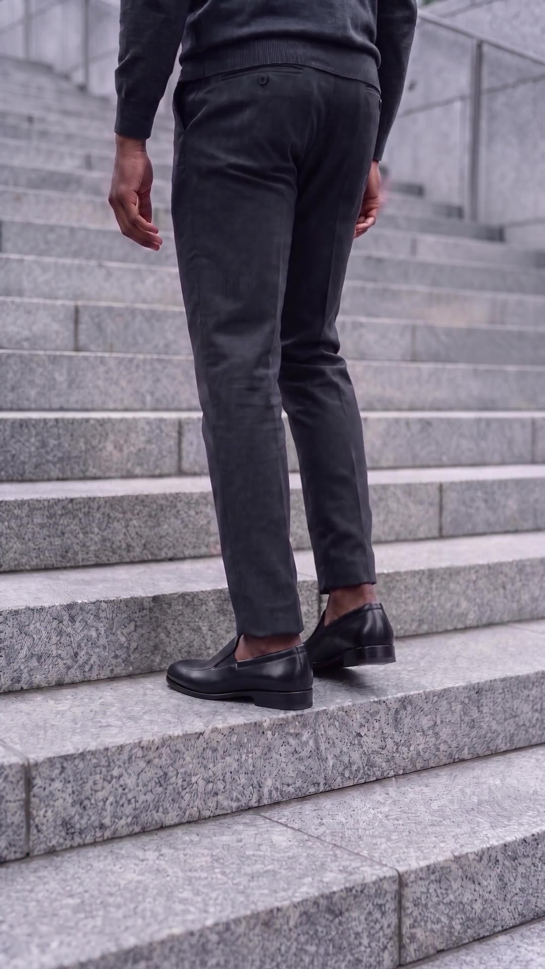 The Albany twin-gore slip-on in black, worn