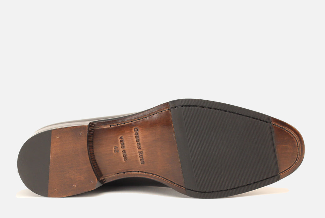 Gordon Rush Brighton Loafer in Black Leather Bottom View