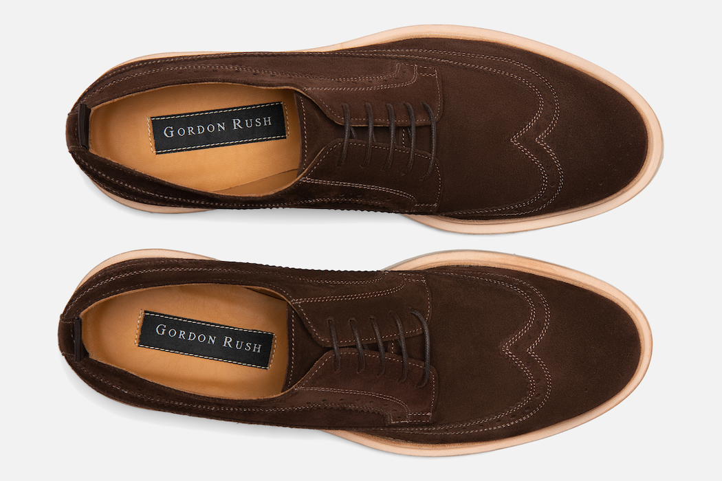 Gordon Rush Arlo Wingtip Shoe Sand Suede Top View