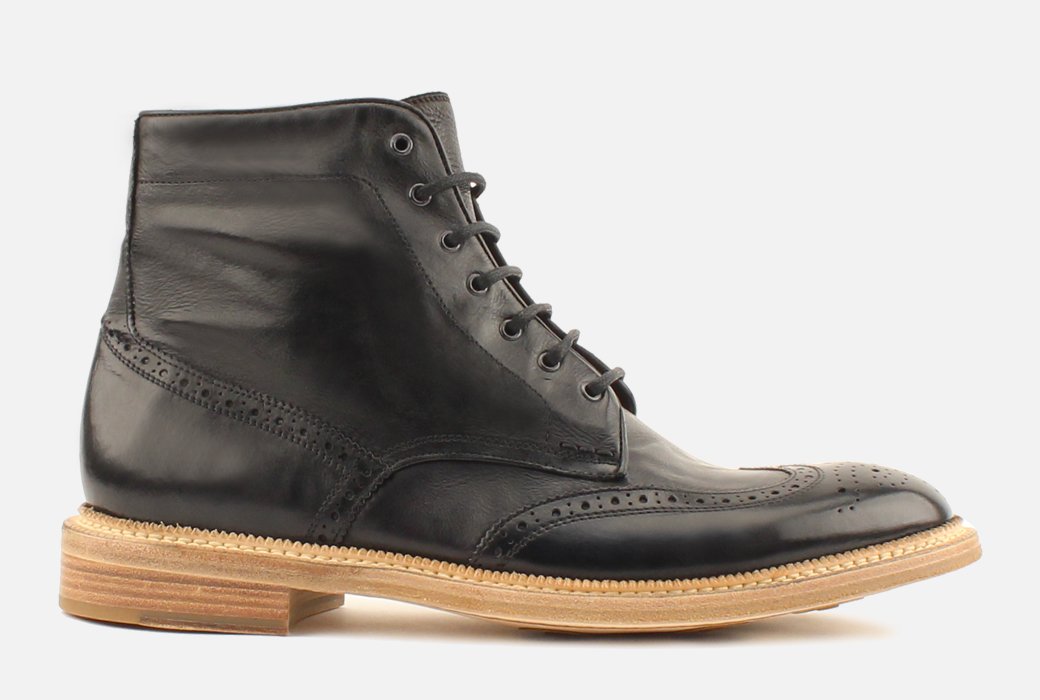  Gordon Rush Max Wingtip Boot Black Side View