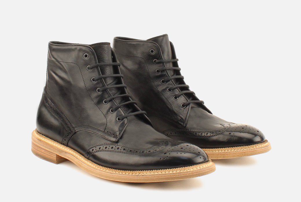  Gordon Rush Max Wingtip Boot Black Side View Pair