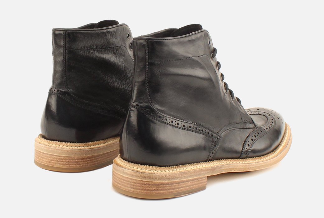  Gordon Rush Max Wingtip Boot Black Rear View Pair