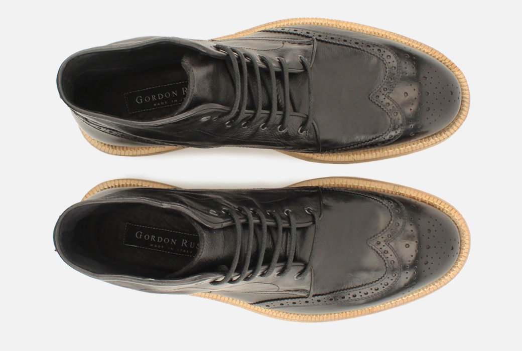  Gordon Rush Max Wingtip Boot Black Top View