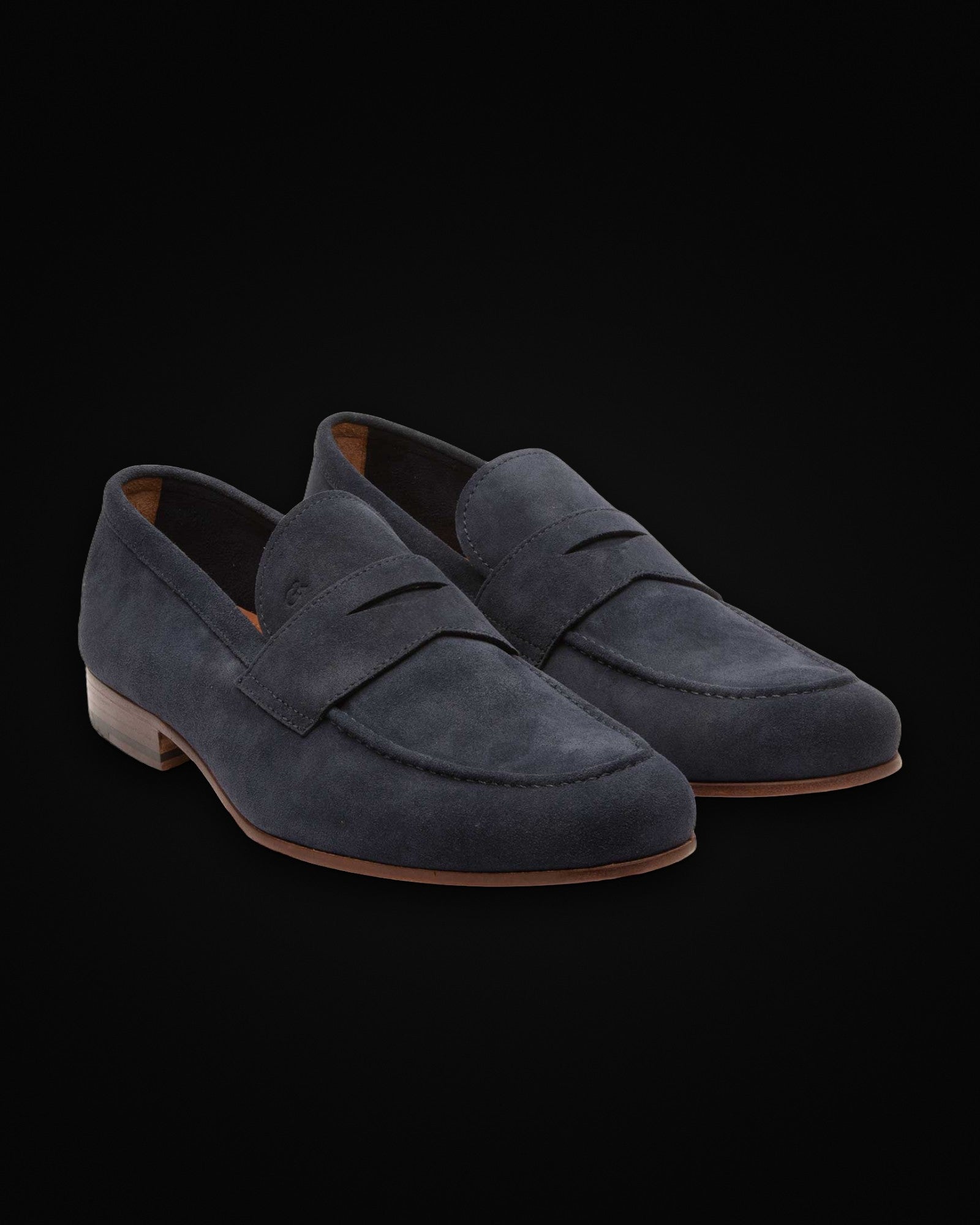 Cartwright, penny loafer in navy suede, view 2 of 5
