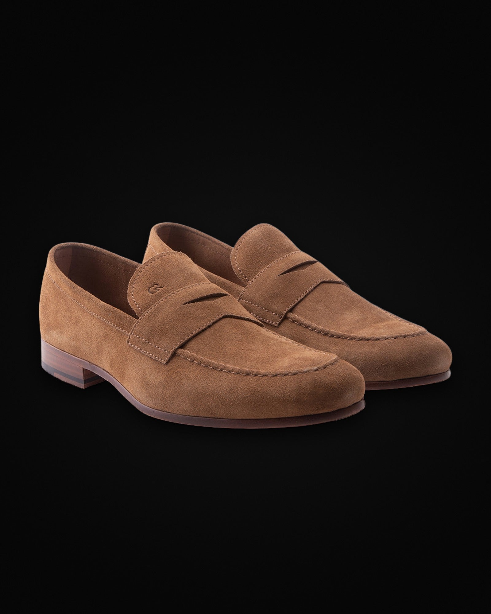 Cartwright, penny loafer in rust suede, view 2 of 4